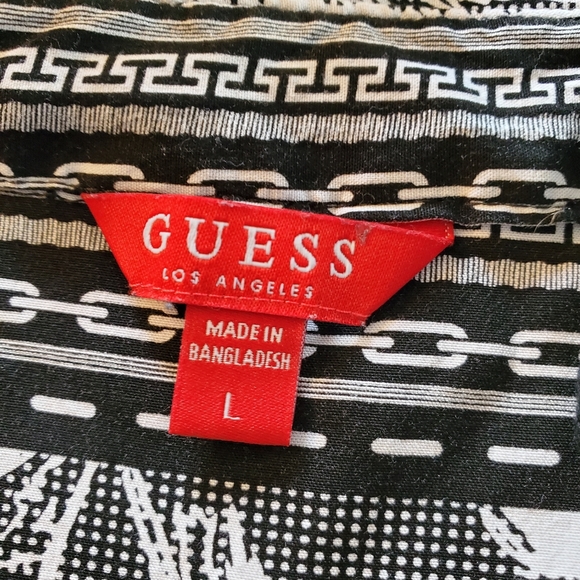 GUESS Men's Short Sleeve Tropical Print Shirt size L - Picture 6 of 15